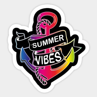 Summer Vibes full color | LGBT beach sailling captain Sticker